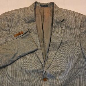 Ralph Lauren Gray Silk Bamboo Rayon Blend‎ Two Button Sport Coat Blazer 44L